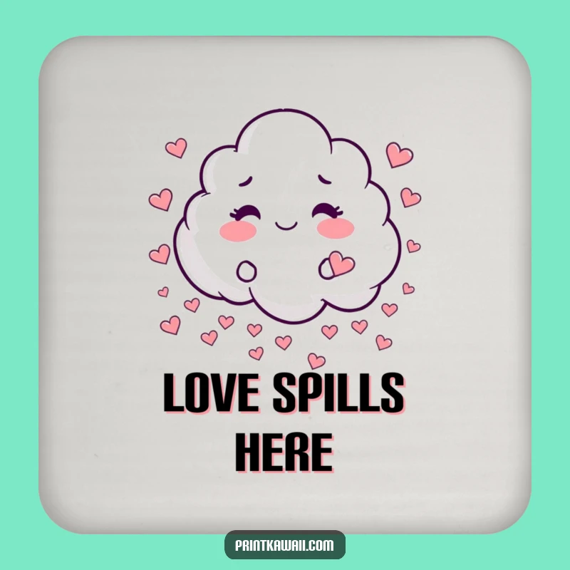 Funny Heart Rain Cloud Coaster: Protect Surfaces with Whimsical Charm