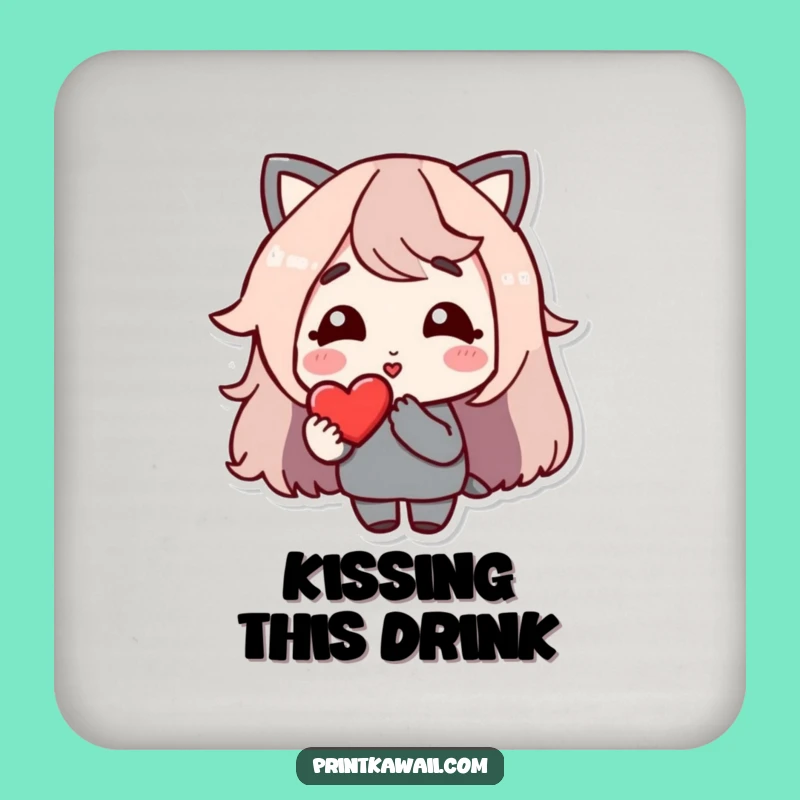 Funny Kiss Protector Coaster: Gentle Character, Table Decor Gift