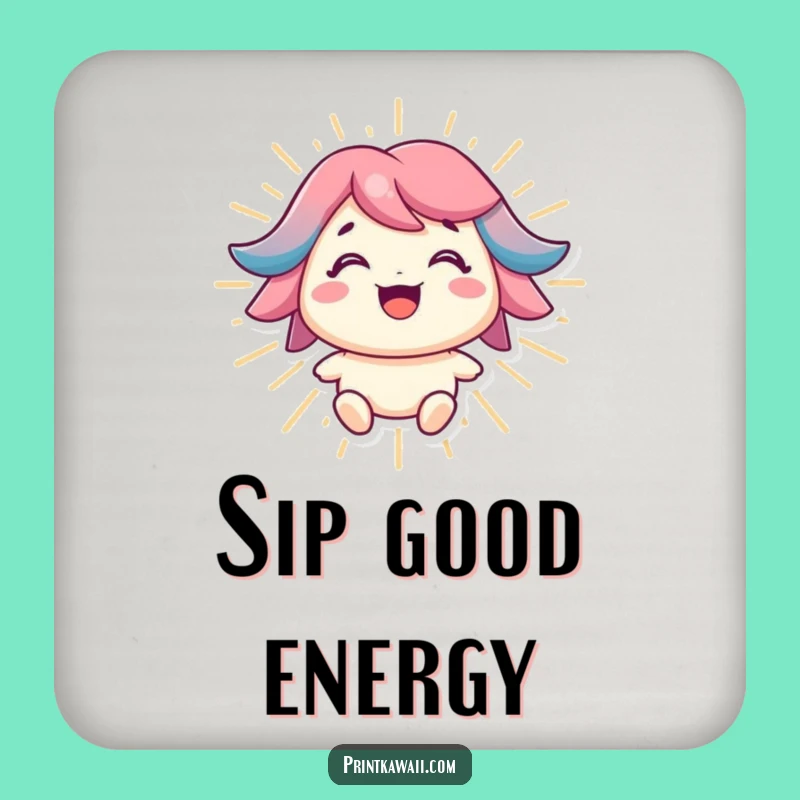 Funny Positive Energy Coaster: Bright Character Party Decor Gift