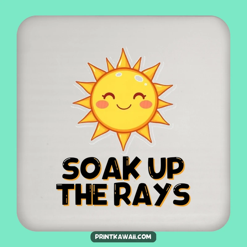 Funny Sunbeam Coaster - Happy Character Drink Saver, Perfect Gift