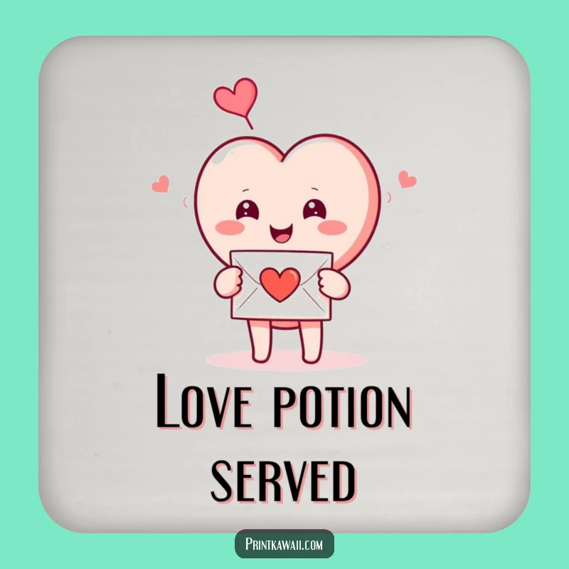 Funny Smiling Heart Love Letter Drink Coaster Set: Protect Surfaces with Romance!