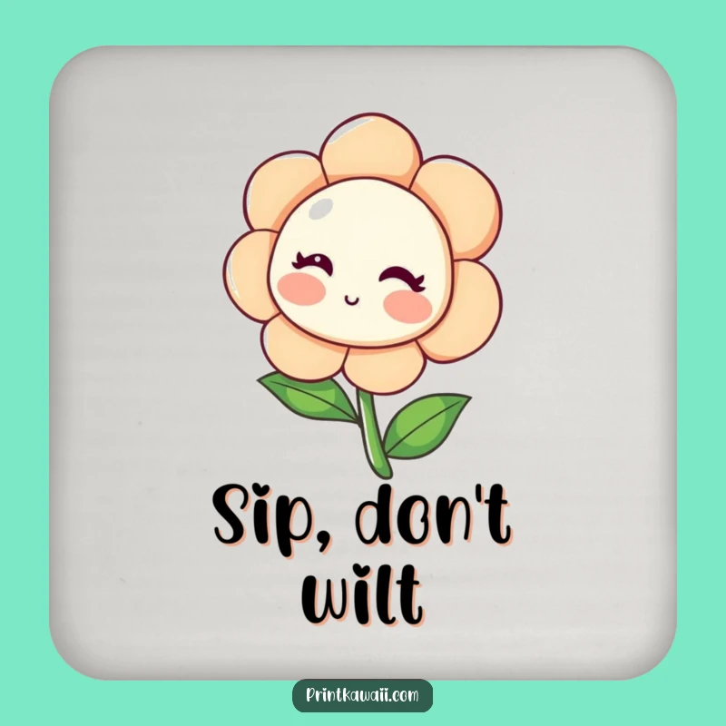Funny Blushing Flower Coaster: Protect Surfaces with Floral Sweetness