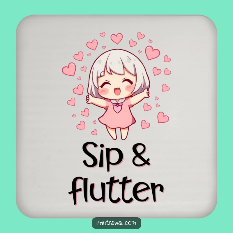 Funny Heart Protector Coaster: Character Releasing Love, Table Decor Gift