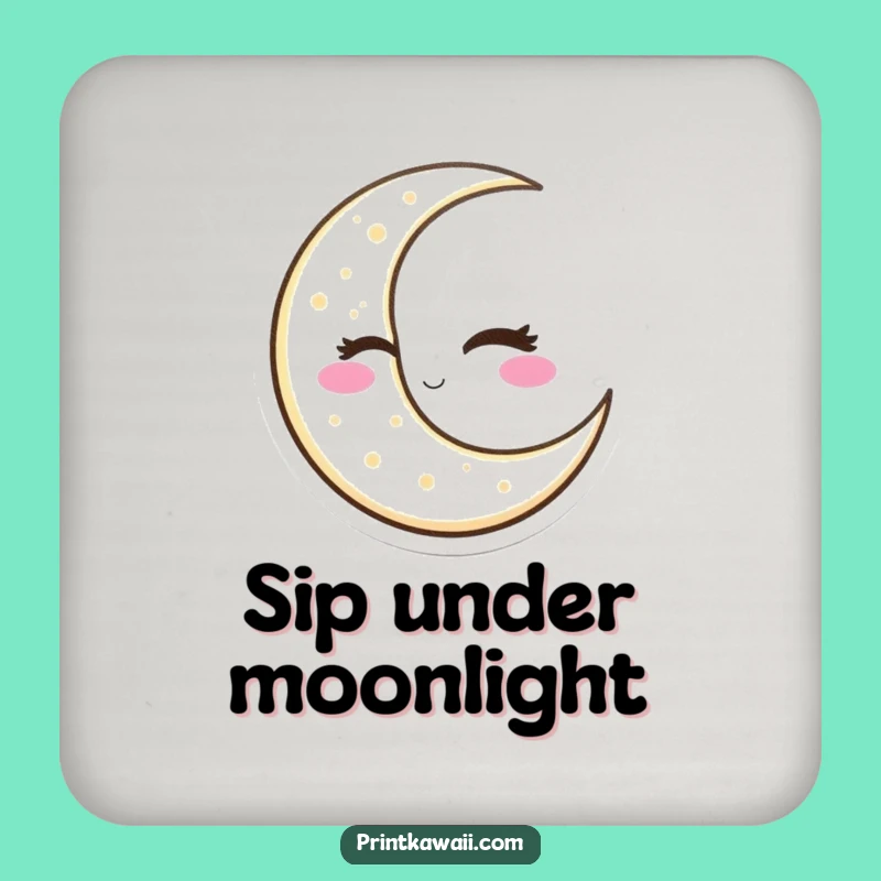 Funny Winking Moon Coaster: Protect Surfaces with Celestial Sass