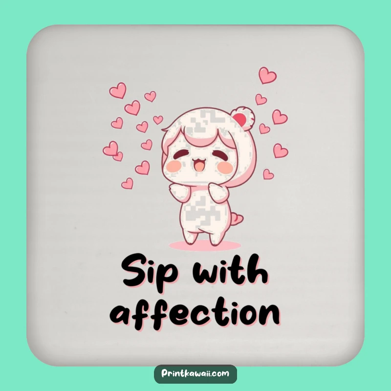 Funny Love Heart Drink Coaster - Caring Character Protector, Ideal Funny Gift