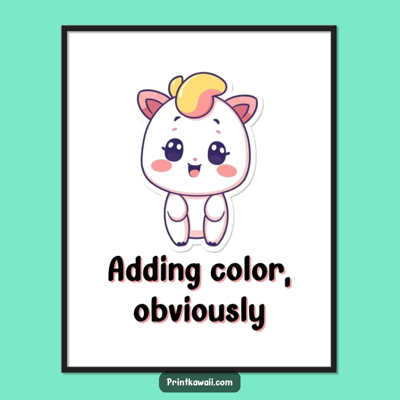 Funny Rainbow Poster: Surprised Smile Art, Vibrant Wall Decor Gift