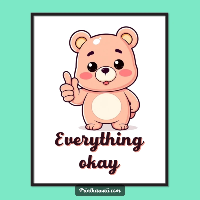 Funny Poster: Gummy Bear Thumbs Up, Hilarious Art for a Positive Space