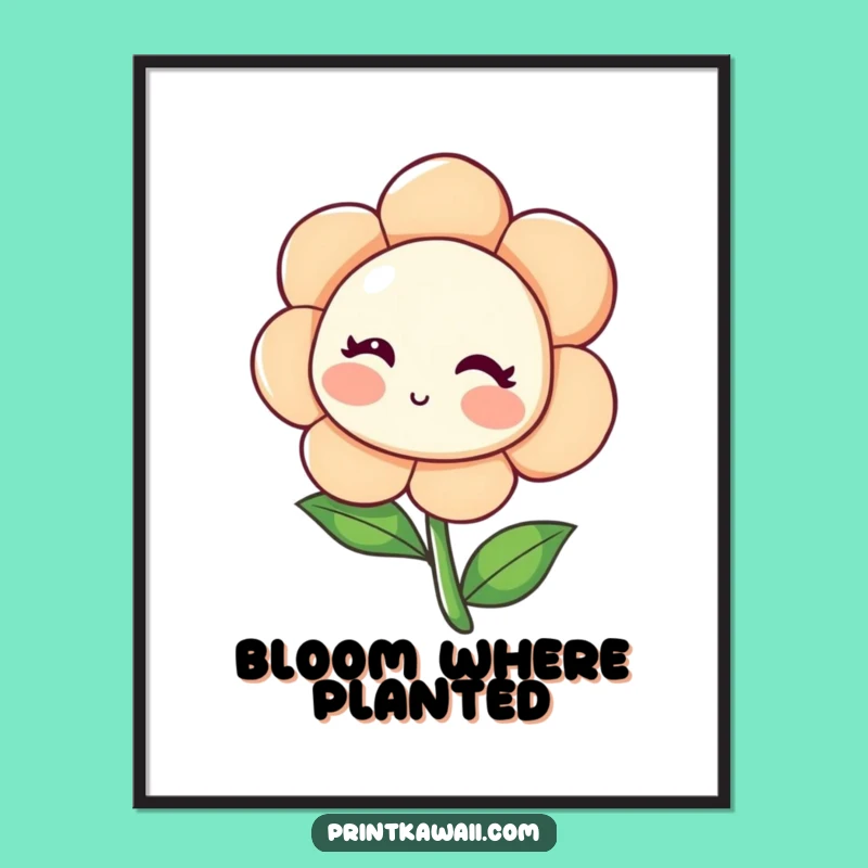 Funny Blushing Flower Poster: Bring Sweetness to Your Walls