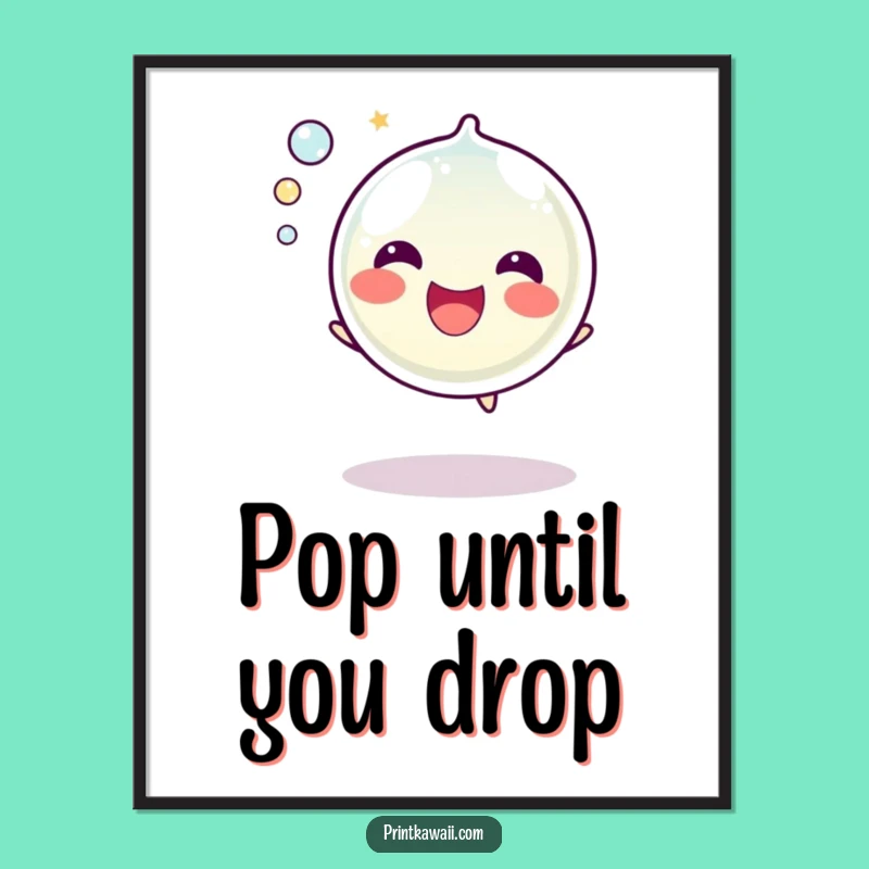 Funny Bubble Poster: Happy Popping Character for Cheerful Decor