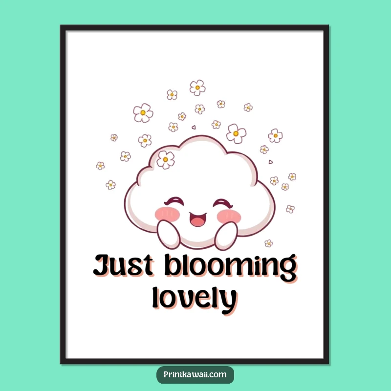 Funny Cloud Blossoms Poster: Whimsical Decor - Spread Happiness