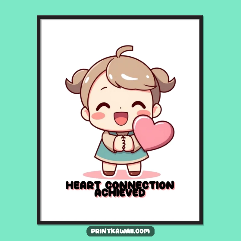 Funny Heart Hands Poster: Beaming Character Art, Delightful Wall Funny Gift