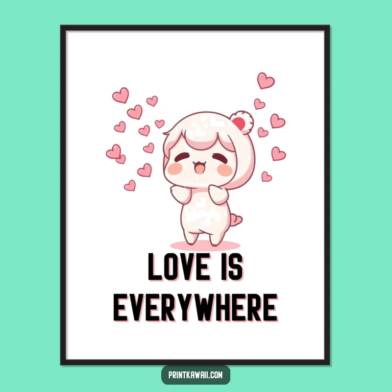 Funny Love Heart Poster - Caring Character Art, Perfect Funny Gift Decor