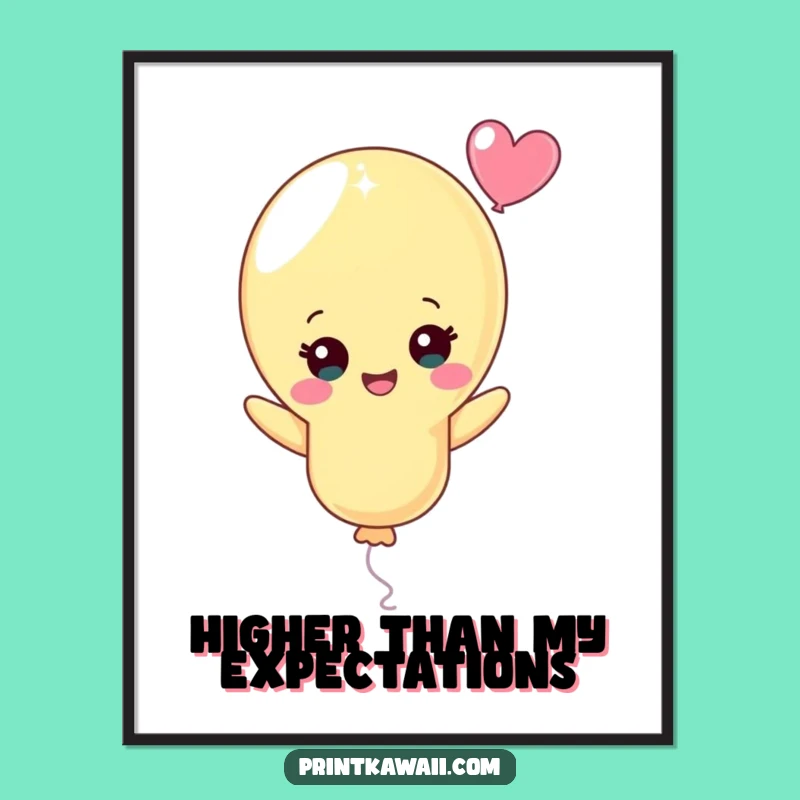 Funny Pastel Balloon Poster: Cheerful Character Art for Uplifting Decor