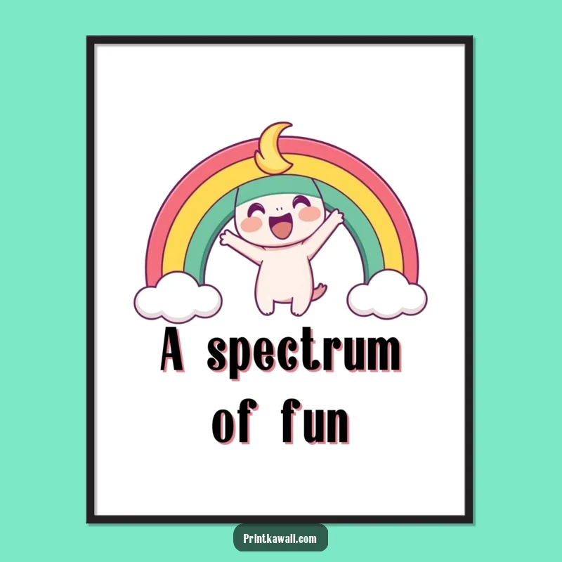 Funny Playful Rainbow Poster - Joyful Arch Wall Art, Perfect Funny Gift