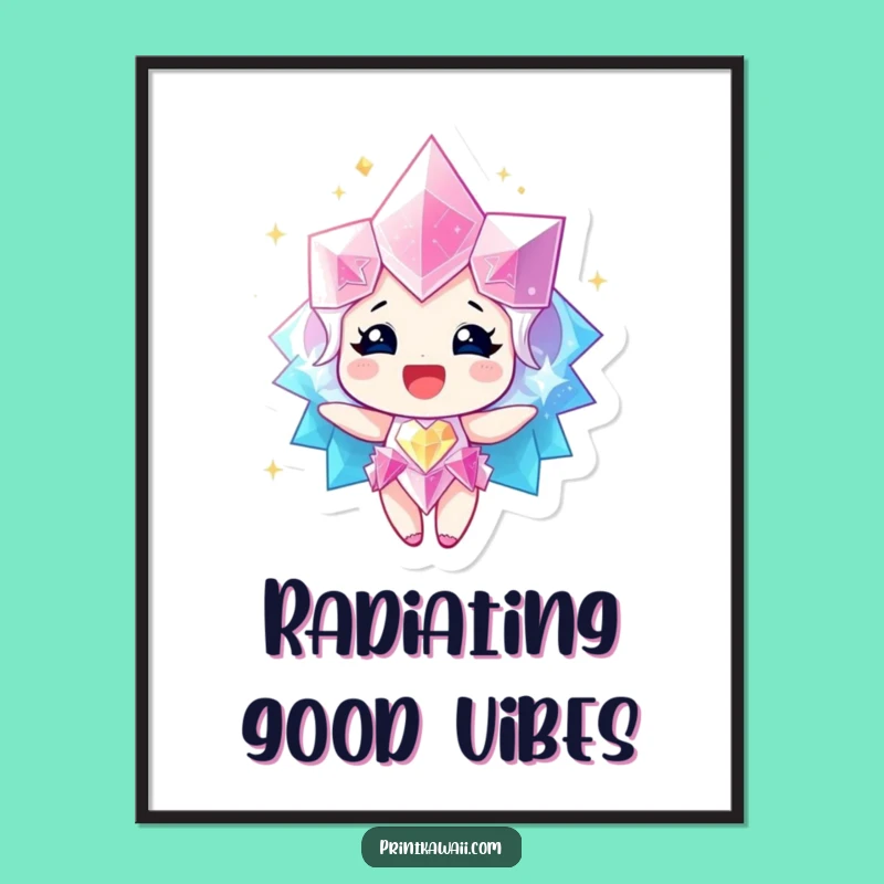 Funny Sparkling Gem Poster - Radiating Joy Wall Art, Perfect Funny Gift