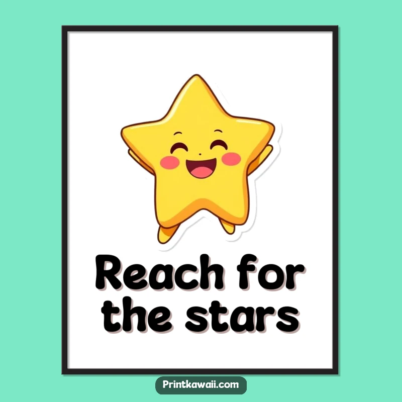 Funny Star Poster: Joyful Jumping Character for Celestial Decor