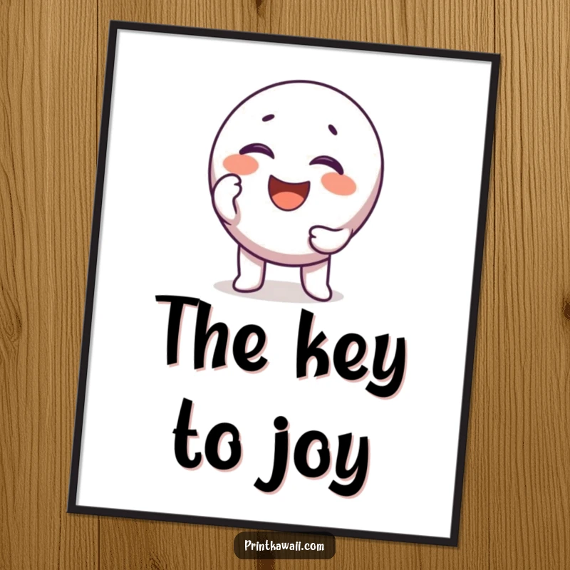 Funny round key character poster, unlocking a wave of giggles, decorative and a funny gift.