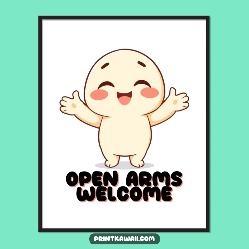 Funny Warm Embrace Poster: Adorable Art Spreading Comfort and Joy