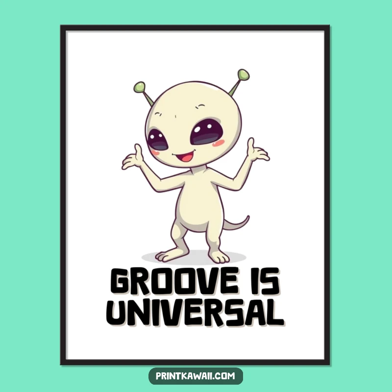 Funny Alien Dance Poster: Vibrant Sci-Fi Art, Hilarious Wall Decor and Gift