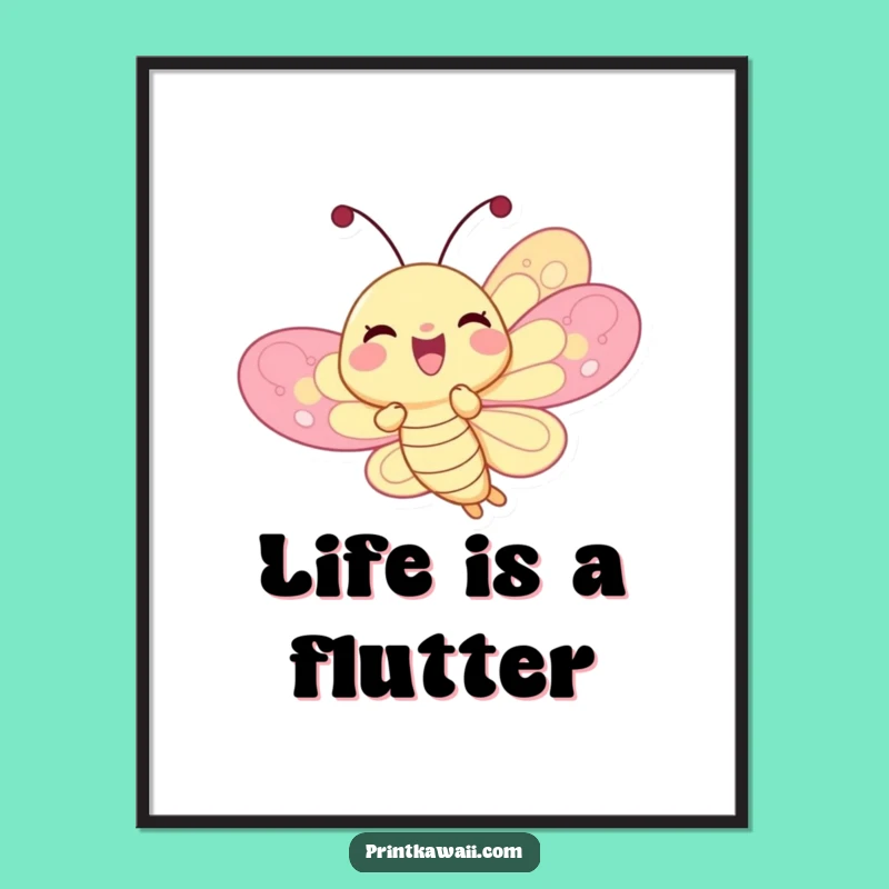 Funny Butterfly Poster: Vibrant Joyful Art, A Captivating Funny Gift!