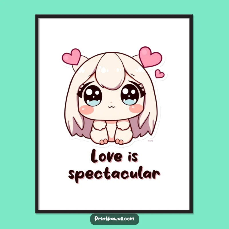 Funny Sparkling Eyes Poster: Cute Wall Art Full of Heart Adoration