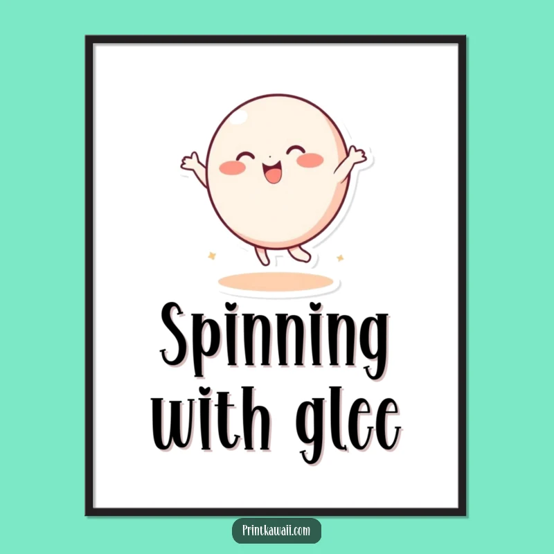 Funny Dancing Round Character Poster: Add Energetic Humor to Your Walls!