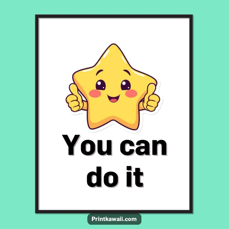 Funny Star Double Thumbs Up Poster: Uplifting and Hilarious Decor