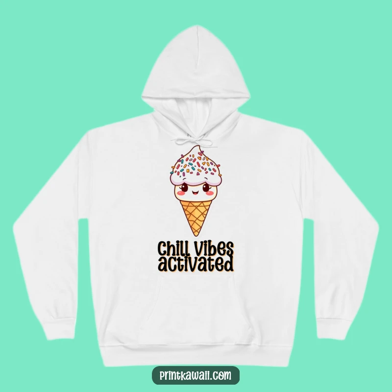 Cozy Funny Ice Cream Cone Sprinkle Hair Hoodie, Warm & Perfect Funny Gift for Chilly Days