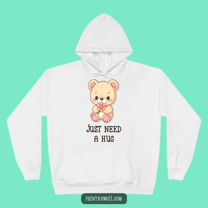 Cozy Funny Teddy Bear Hoodie: Content Bear Character for Ultimate Snuggles