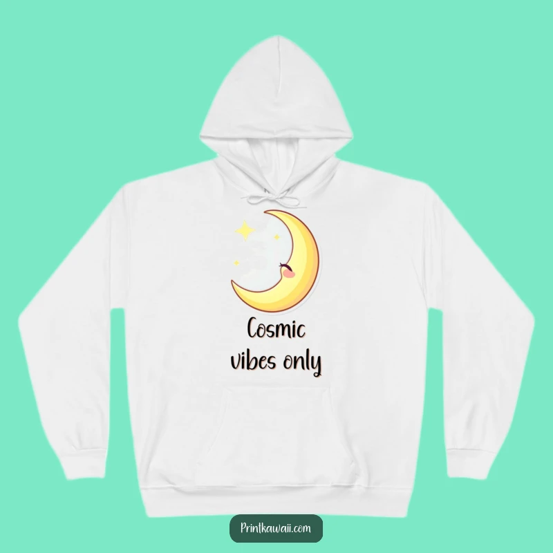 Cozy Funny Winking Moon Hoodie: Celestial Warmth and Humor, A Perfect Funny Gift!