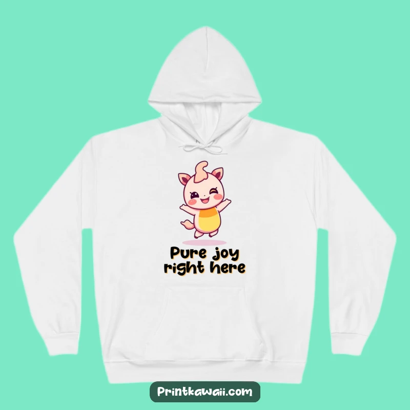 Funny Giggling Rainbow Hop Hoodie, Cozy Cheerful Character Sweatshirt Gift