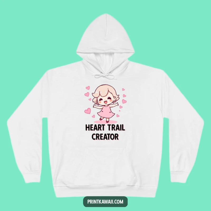 Funny Happy Dance Hoodie: Cozy and Cute Character Gift with Hearts