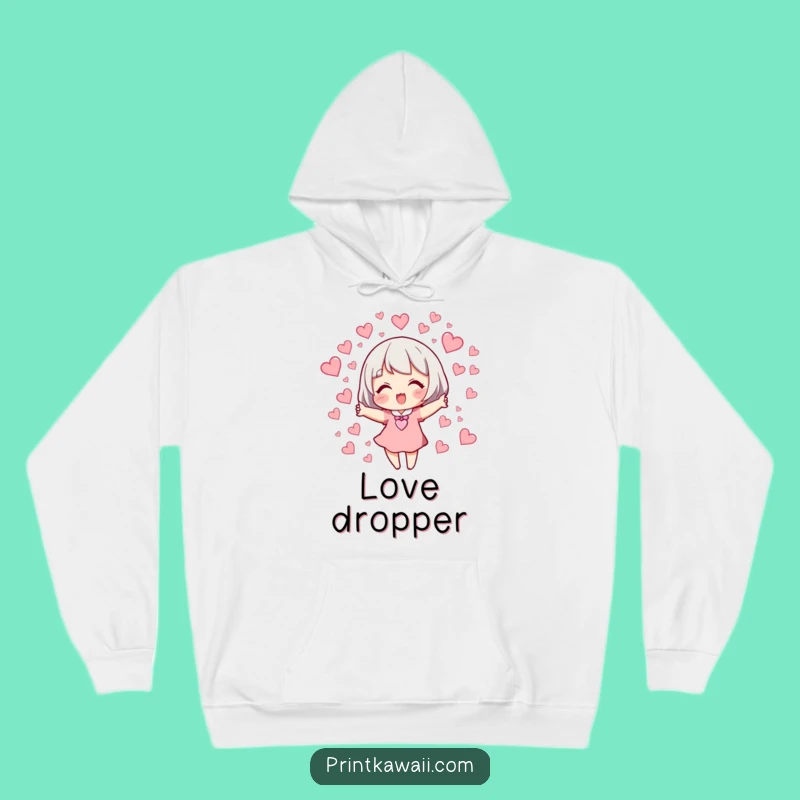 Cozy Funny Heart Release Hoodie: Character Spreading Love, Warm & Cute Gift