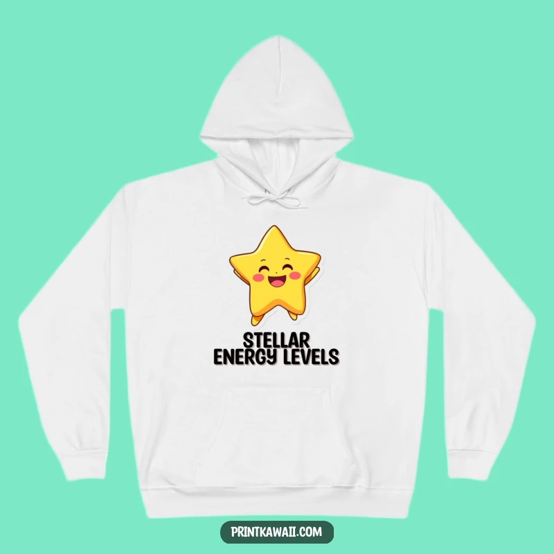 Cozy Funny Star Hoodie: Joyful Jumping Character for Warmth