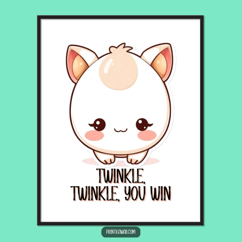 Charming Free Printable Wall Art: Blushing Kawaii Character Decor