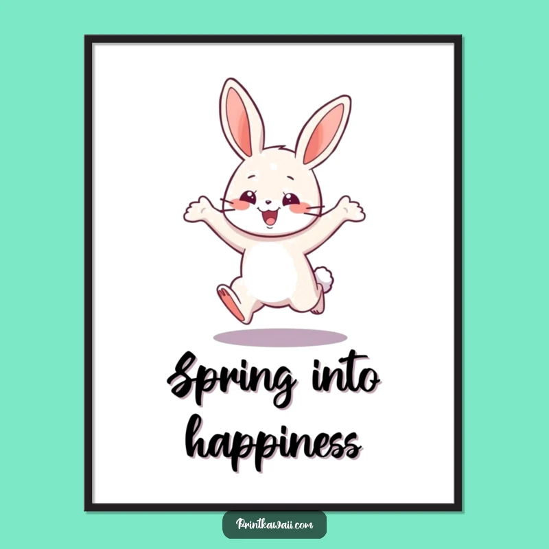 Free Printable Bunny Wall Art - Whimsical Leap Downloadable Decor