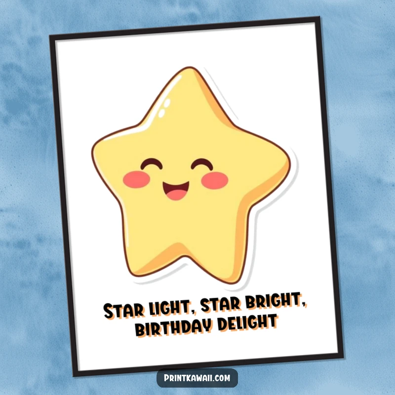 Funny Free Printable Wall Art showing a beaming star character radiating happiness, a vibrant and downloadable piece.