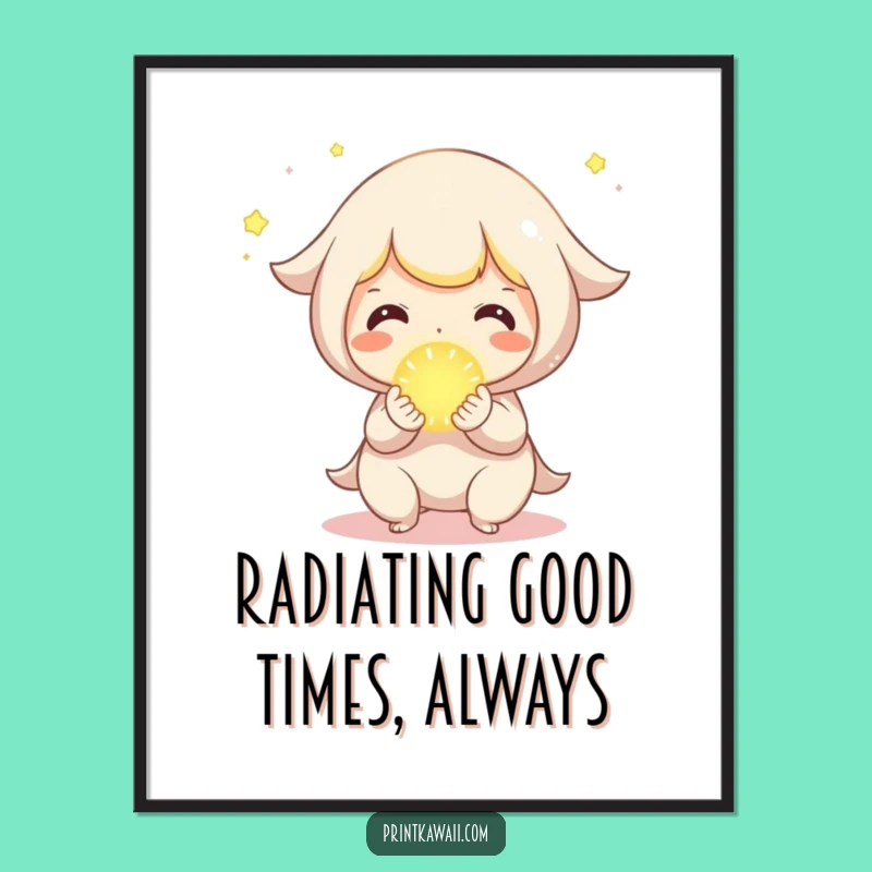 Funny Free Printable Wall Art: Joyful Glowing Orb Downloadable Decor!