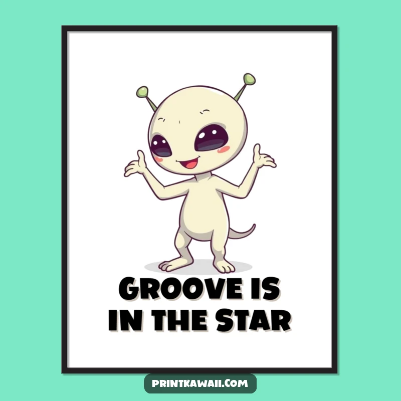 Free Printable Alien Dance Wall Art - Funny Downloadable Space Decor for Whimsical Spaces