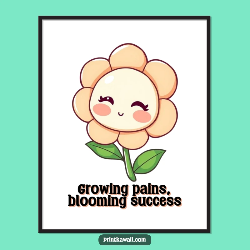 Free Printable Wall Art: Blushing Flower Funny Downloadable Design