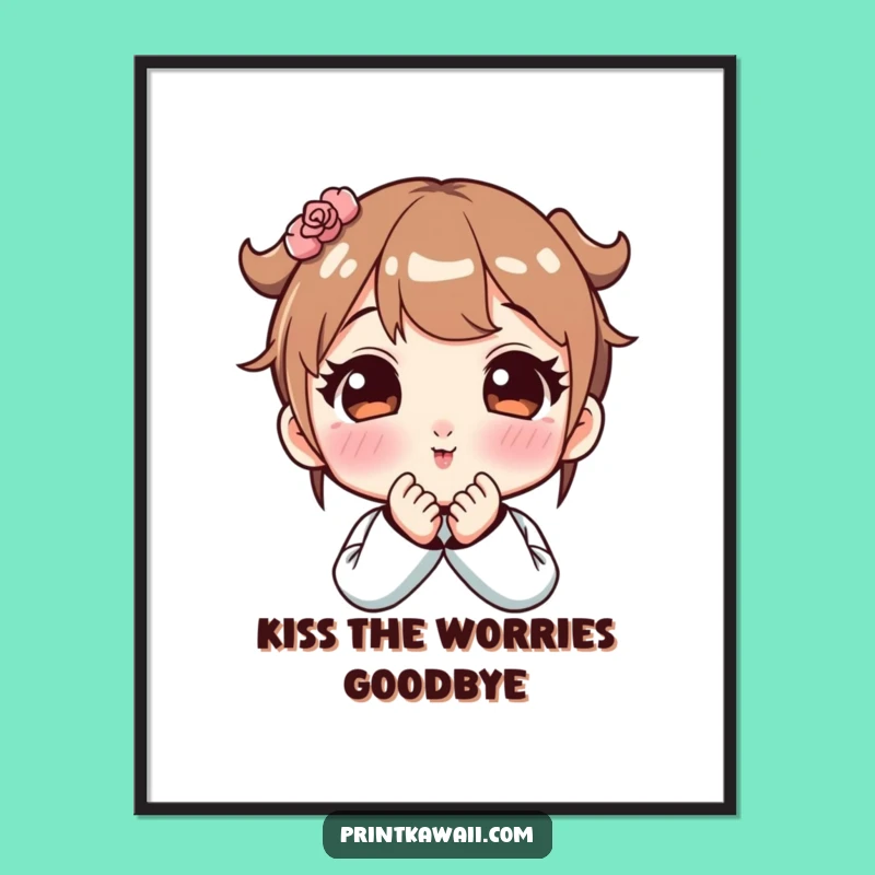 Free Printable Wall Art: Kissy Kawaii - Sweet & Cute Decor