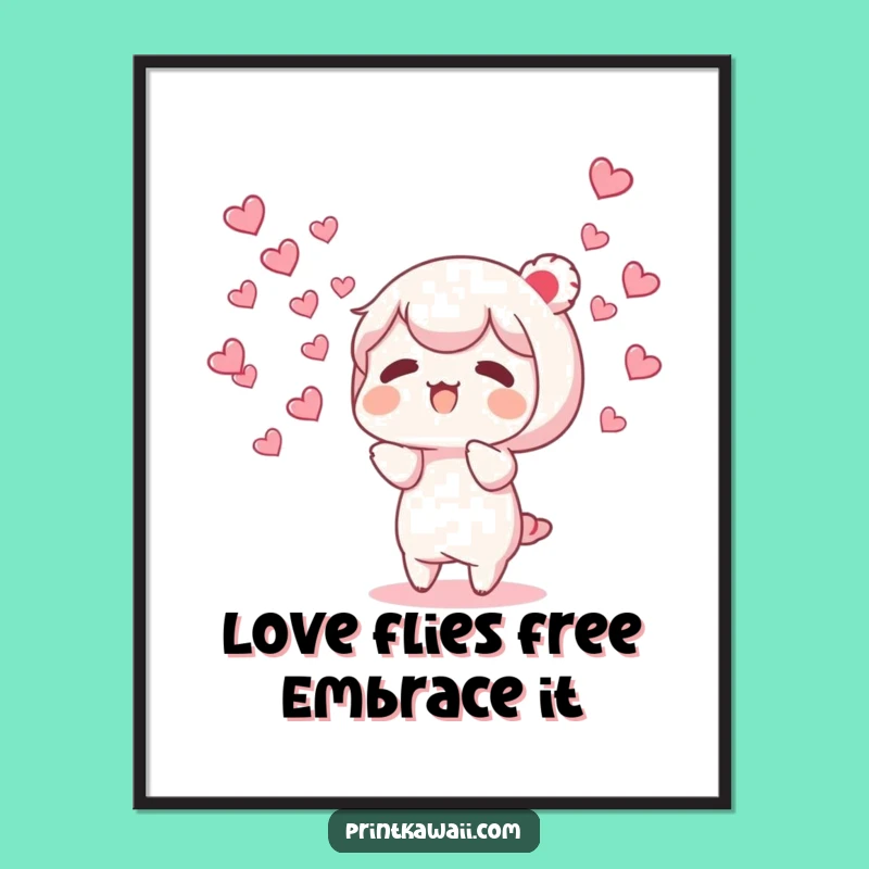 Love Hearts Wall Art Free Printable: Character Downloadable Decor for Romantic, Cheerful Spaces