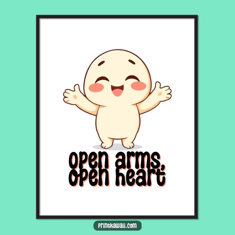 Free Printable Wall Art: Warm Embrace Character - Cozy Downloadable Decor