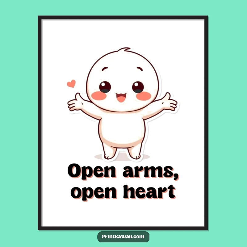 Free Printable Kawaii Love Hug Wall Art for Cozy Room Decor