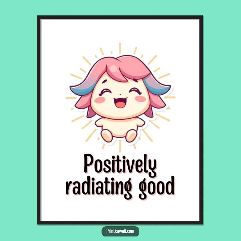 Free Printable Wall Art: Positive Energy Character Funny Downloadable Gift