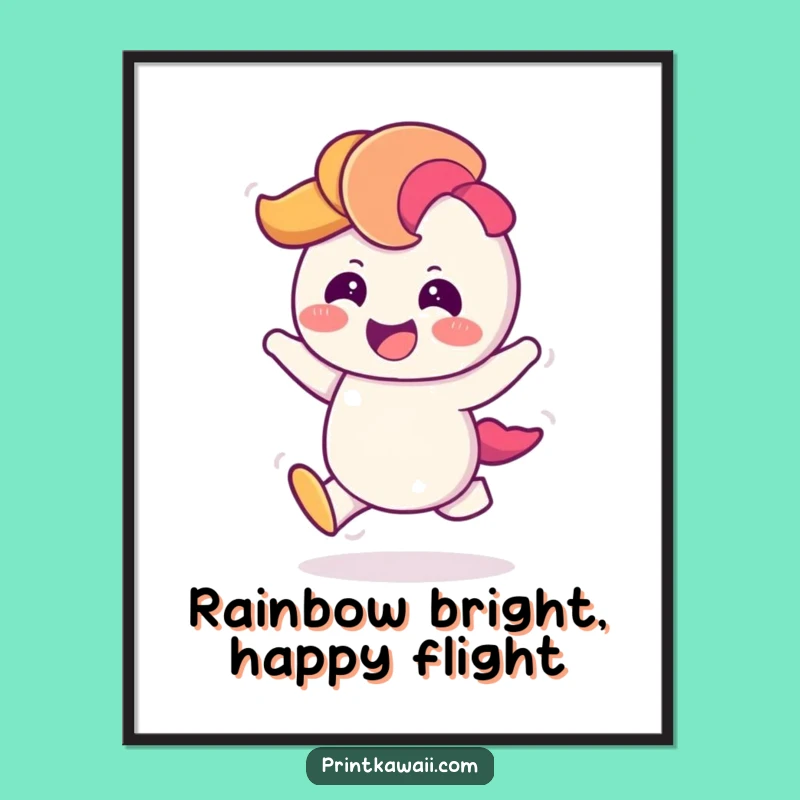 Free Printable Wall Art: Giggling Rainbow Hop, Funny & Vibrant Downloadable Decor!