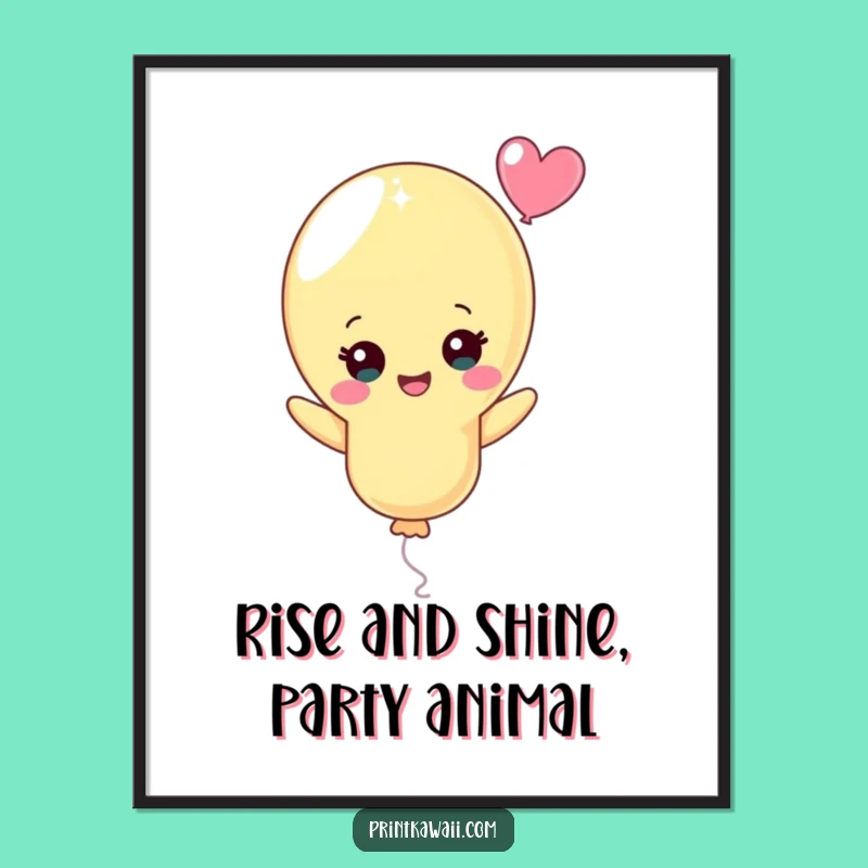 Free Printable Wall Art: Cheerful Balloon Guy for Funny Home Decor - DIY Download