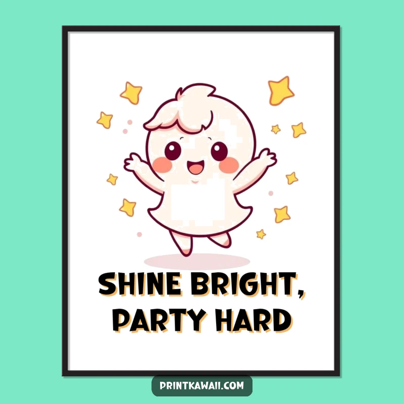 Free Printable Kawaii Star Dance Wall Art for a Joyful Atmosphere