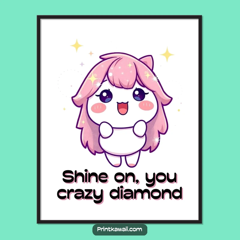 Free Printable Wall Art: Delighted Sparkle Character Humorous Downloadable Decor