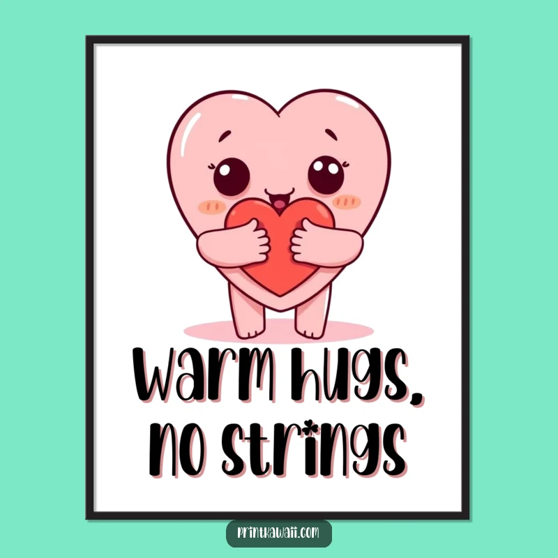 Free Printable Heart Hug Wall Art: Warm Loveable Decor Downloadable
